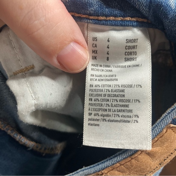 American Eagle Outfitters hi-rise jeggings distressed size 4 short - Picture 7 of 7